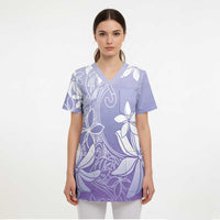 Tiare Tahiti Scrub Top Purple Polynesia Motifs LT05 - Polynesian Pride