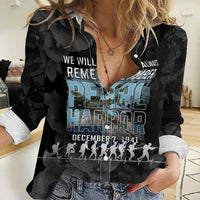 Personalized Pearl Harbor Remembrance Day Women Casual Shirt We Will Always Remember LT05 Female Black - Polynesian Pride