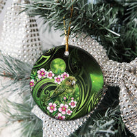 New Zealand Aotearoa Kakapo Ceramic Ornament Maori Pattern With Manuka Galaxy Style - Polynesian Pride