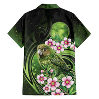 New Zealand Aotearoa Kakapo Family Matching Off Shoulder Maxi Dress and Hawaiian Shirt Maori Pattern With Manuka Galaxy Style LT05 - Polynesian Pride