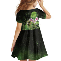 New Zealand Aotearoa Kakapo Family Matching Short Sleeve Bodycon Dress and Hawaiian Shirt Maori Pattern With Manuka Galaxy Style - Polynesian Pride