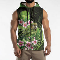 New Zealand Aotearoa Kakapo Sleeveless Zip Hoodie Maori Pattern With Manuka Galaxy Style LT05 - Polynesian Pride