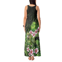 New Zealand Aotearoa Kakapo Tank Maxi Dress Maori Pattern With Manuka Galaxy Style - Polynesian Pride