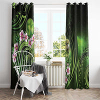 New Zealand Aotearoa Kakapo Window Curtain Maori Pattern With Manuka Galaxy Style - Polynesian Pride