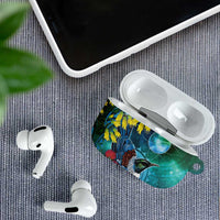 New Zealand Tui Bird AirPods Case Maori Koru With Pohutukawa Galaxy Style - Polynesian Pride