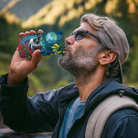 New Zealand Tui Bird 4 in 1 Can Cooler Tumbler Maori Koru With Pohutukawa Galaxy Style - Polynesian Pride