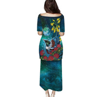 New Zealand Tui Bird Puletasi Maori Koru With Pohutukawa Galaxy Style LT05 - Polynesian Pride