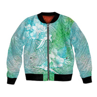 Couple Sea Turtle One Love One Heart Bomber Jacket LT05 Unisex Aqua - Polynesian Pride