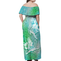Couple Sea Turtle One Love One Heart Off Shoulder Maxi Dress LT05 - Polynesian Pride