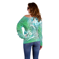 Couple Sea Turtle One Love One Heart Off Shoulder Sweater LT05 - Polynesian Pride
