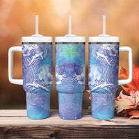 Couple Blue Sea Turtle Heart Love Tumbler With Handle LT05