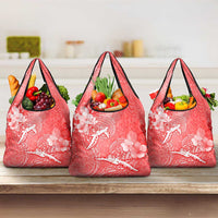 Polynesia Sea Turtle Couple Grocery Bag Happy Valentine Day Red