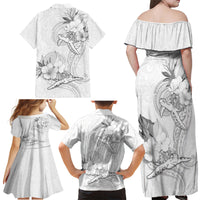 Polynesia Sea Turtle Couple Family Matching Off Shoulder Maxi Dress and Hawaiian Shirt Happy Valentine Day White LT05 - Polynesian Pride