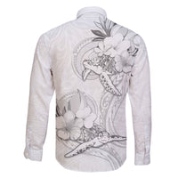 Polynesia Sea Turtle Couple Family Matching Short Sleeve Bodycon Dress and Hawaiian Shirt Happy Valentine Day White LT05 - Polynesian Pride