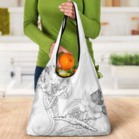 Polynesia Sea Turtle Couple Grocery Bag Happy Valentine Day White