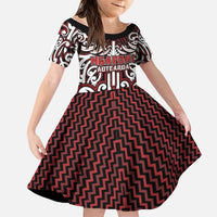 Custom Aotearoa Ngapuhi Family Matching Off Shoulder Short Dress and Hawaiian Shirt Maori Tribal Pattern Mix Poutama