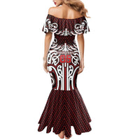 Custom Aotearoa Ngapuhi Mermaid Dress Maori Tribal Pattern Mix Poutama