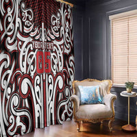 Custom Aotearoa Ngapuhi Window Curtain Maori Tribal Pattern Mix Poutama