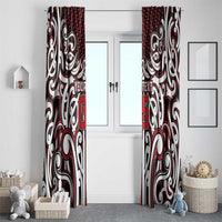 Custom Aotearoa Ngapuhi Window Curtain Maori Tribal Pattern Mix Poutama