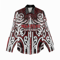 Custom Aotearoa Ngapuhi Women Casual Shirt Maori Tribal Pattern Mix Poutama LT05 - Polynesian Pride