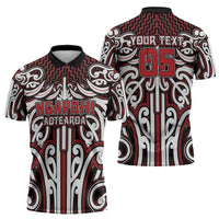 Custom Aotearoa Ngapuhi Zipper Polo Shirt Maori Tribal Pattern Mix Poutama