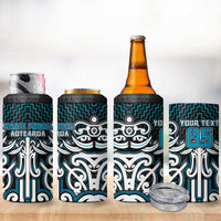 Custom Aotearoa Ngati Porou 4 in 1 Can Cooler Tumbler Maori Tribal Pattern Mix Poutama LT05 - Polynesian Pride
