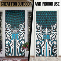 Custom Aotearoa Ngati Porou Door Cover Maori Tribal Pattern Mix Poutama
