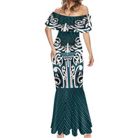 Custom Aotearoa Ngati Porou Mermaid Dress Maori Tribal Pattern Mix Poutama LT05 - Polynesian Pride