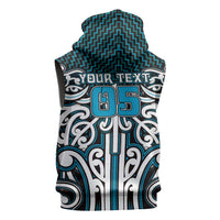 Custom Aotearoa Ngati Porou Sleeveless Hoodie Maori Tribal Pattern Mix Poutama LT05 - Polynesian Pride