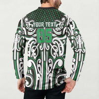 Custom Aotearoa Ngai Tahu Button Sweatshirt Maori Tribal Pattern Mix Poutama