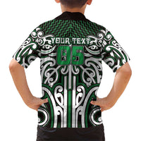 Custom Aotearoa Ngai Tahu Family Matching Off Shoulder Short Dress and Hawaiian Shirt Maori Tribal Pattern Mix Poutama