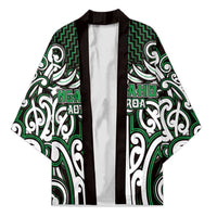 Custom Aotearoa Ngai Tahu Kimono Maori Tribal Pattern Mix Poutama LT05 Unisex Green - Polynesian Pride
