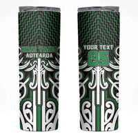 Custom Aotearoa Ngai Tahu Skinny Tumbler Maori Tribal Pattern Mix Poutama LT05 Green - Polynesian Pride
