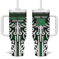Custom Aotearoa Ngai Tahu Tumbler With Handle Maori Tribal Pattern Mix Poutama