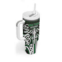 Custom Aotearoa Ngai Tahu Tumbler With Handle Maori Tribal Pattern Mix Poutama