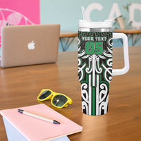 Custom Aotearoa Ngai Tahu Tumbler With Handle Maori Tribal Pattern Mix Poutama