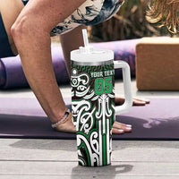 Custom Aotearoa Ngai Tahu Tumbler With Handle Maori Tribal Pattern Mix Poutama