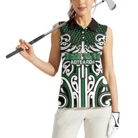 Custom Aotearoa Ngai Tahu Women Sleeveless Polo Shirt Maori Tribal Pattern Mix Poutama