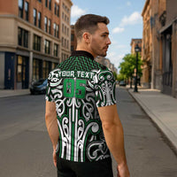 Custom Aotearoa Ngai Tahu Zipper Polo Shirt Maori Tribal Pattern Mix Poutama