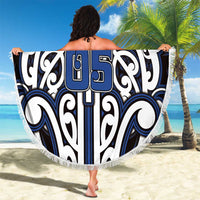 Custom Aotearoa Ngati Tuwharetoa Beach Blanket Maori Tribal Pattern Mix Poutama