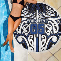 Custom Aotearoa Ngati Tuwharetoa Beach Blanket Maori Tribal Pattern Mix Poutama