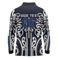Custom Aotearoa Ngati Tuwharetoa Long Sleeve Polo Shirt Maori Tribal Pattern Mix Poutama