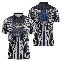 Custom Aotearoa Ngati Tuwharetoa Zipper Polo Shirt Maori Tribal Pattern Mix Poutama