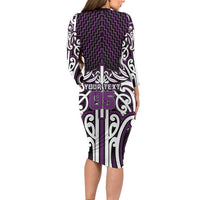 Custom Aotearoa Rangitane Family Matching Long Sleeve Bodycon Dress and Hawaiian Shirt Maori Tribal Pattern Mix Poutama