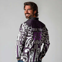 Custom Aotearoa Rangitane Long Sleeve Polo Shirt Maori Tribal Pattern Mix Poutama