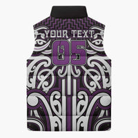 Custom Aotearoa Rangitane Sleeveless Puffer Jacket Maori Tribal Pattern Mix Poutama