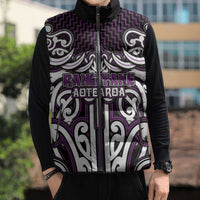 Custom Aotearoa Rangitane Sleeveless Puffer Jacket Maori Tribal Pattern Mix Poutama