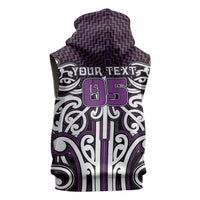 Custom Aotearoa Rangitane Sleeveless Zip Hoodie Maori Tribal Pattern Mix Poutama