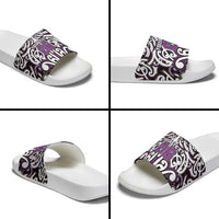 Custom Aotearoa Rangitane Slide Sandals Maori Tribal Pattern Mix Poutama