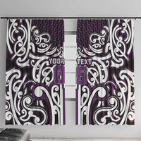 Custom Aotearoa Rangitane Window Curtain Maori Tribal Pattern Mix Poutama